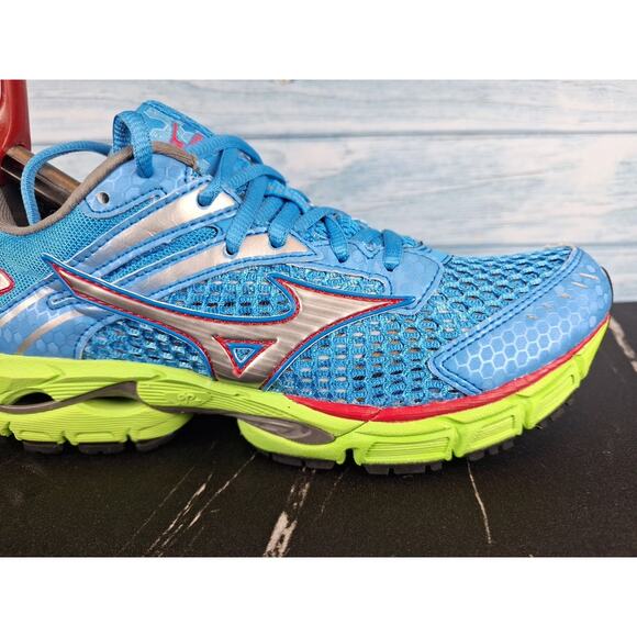Mizuno Wave Inspire Men\'s Blue Green Running Shoes Size 7.5